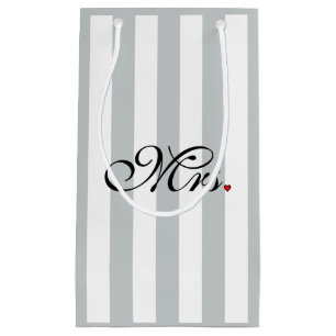 Mrs. Wife Bride Click to Customise Colour Stripes Small Gift Bag