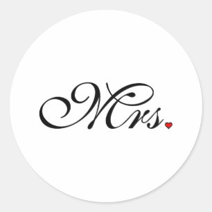 Mrs. Wife Bride His Her Newly Weds Classic Round Sticker