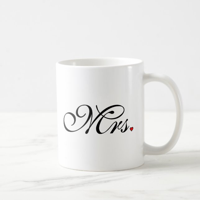 Mrs. Wife Bride His Her Newly Weds Coffee Mug (Right)