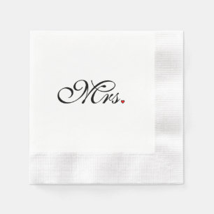 Mrs. Wife Bride His Her Newly Weds Napkin