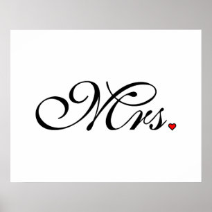 Mrs. Wife Bride His Her Newly Weds Poster