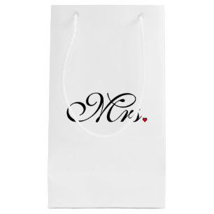 Mrs. Wife Bride His Her Newly Weds Small Gift Bag