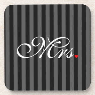 Mrs. Wife Bride His Hers Newly Weds Coaster
