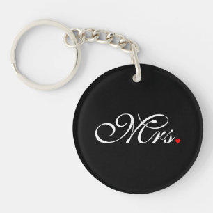 Mrs. Wife Bride His Hers Newly Weds Key Ring