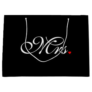 Mrs. Wife Bride His Hers Newly Weds Large Gift Bag