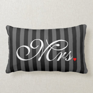 Mrs. Wife Bride His Hers Newly Weds Lumbar Cushion