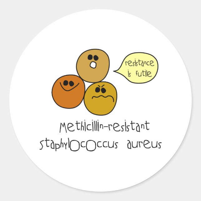 MRSA CLASSIC ROUND STICKER (Front)