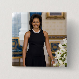 MrsObamaPortrait 15 Cm Square Badge