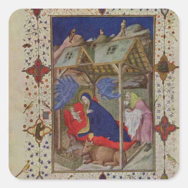 MS 11060-11061 Hours of Notre Dame: Prime, The Bir Square Sticker (Front)