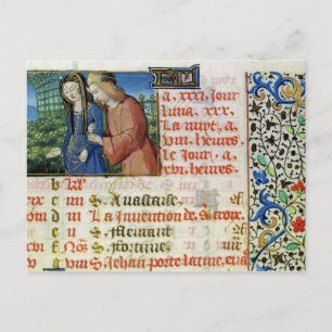 Ms 134 May: Courting Couple, from a Book of Hours Postcard