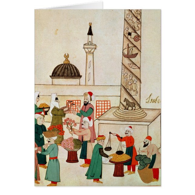 Ms 1671 A Bazaar in Istanbul, c.1580 (Front)