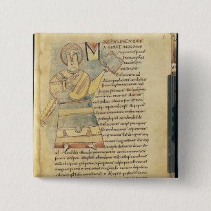 Ms 18 f.8 St. Matthew the Evangelist 15 Cm Square Badge