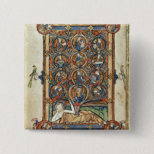 Ms 21926 The Tree of Jesse from a psalter 15 Cm Square Badge
