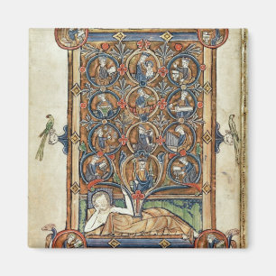 Ms 21926 The Tree of Jesse from a psalter Magnet