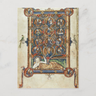 Ms 21926 The Tree of Jesse from a psalter Postcard