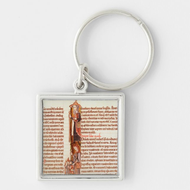 Ms 21 fol.97 Ruth and Boaz, from a Bible Key Ring (Front)