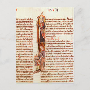 Ms 21 fol.97 Ruth and Boaz, from a Bible Postcard