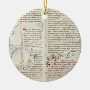 Ms 235 f.32 & 33 Geometry, from a 'Traite d'Astron Ceramic Tree Decoration