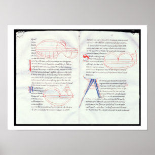 Ms 237 f.47-48 Musical intervals from Boetius's Mu Poster