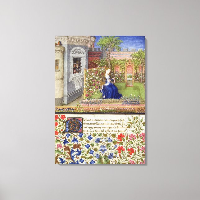 Ms 2617 Emilia in her garden, Plate 22 Canvas Print (Front)