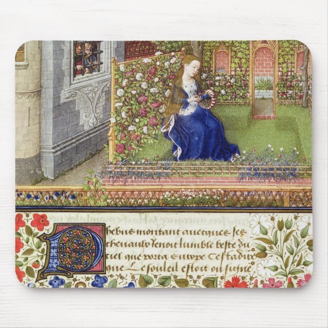 Ms 2617 Emilia in her garden, Plate 22, from 'La T Mouse Mat (Front)