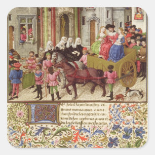Ms 2617 Theseus makes a triumphal entry into Athen Square Sticker