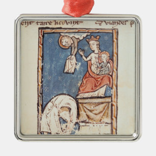 Ms 3516 f.127 The Juggler of Notre Dame Metal Tree Decoration