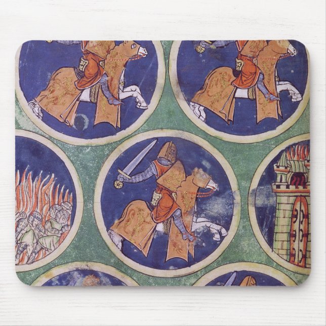 Ms 3516 fol.217v Five Knights Mouse Mat (Front)
