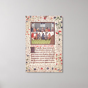 Ms 370 fol.184 The Last Supper Canvas Print