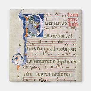 Ms 561 Page with historiated initial 'P' depicting Magnet