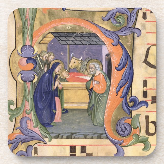 Ms 571 f.6r Historiated initial 'H' depicting the Coaster (Front)