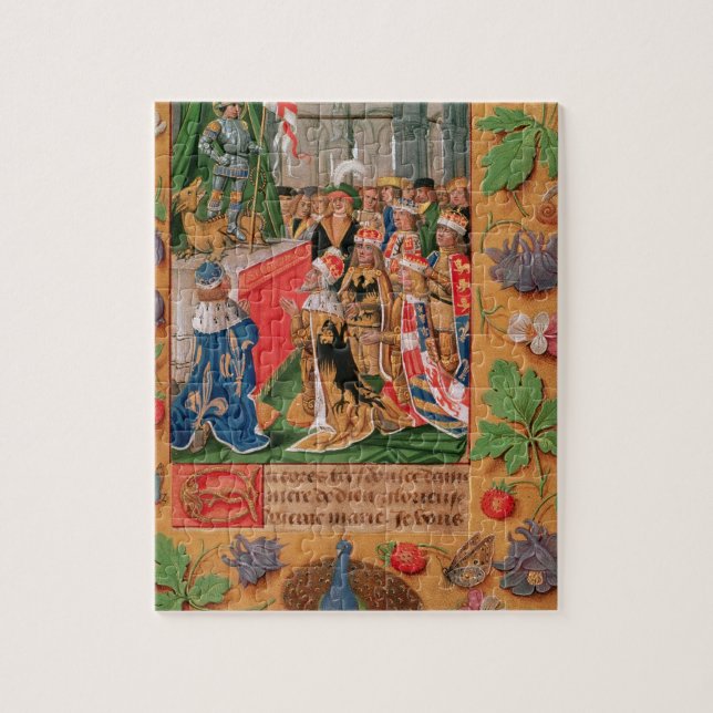 Ms Add 25698 f.3 Illuminated page from a Book of H Jigsaw Puzzle (Vertical)