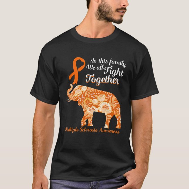 MS Awareness Family Fight Multiple Sclerosis Flora T-Shirt (Front)