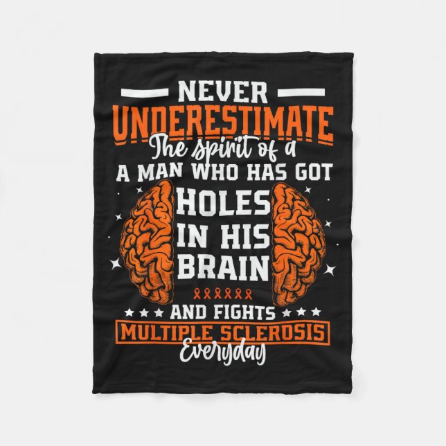 Ms Awareness Funny Multiple Sclerosis Awareness Fu Fleece Blanket (Front)