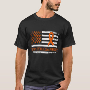MS Awareness Multiple Sclerosis Distressed Flag T-Shirt