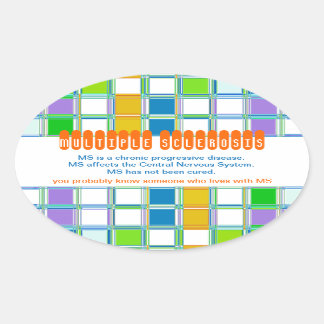 MS Awareness Oval Stickers for Multiple Sclerosis