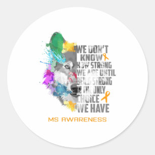 MS Awareness Ribbon Support Gifts Classic Round Sticker
