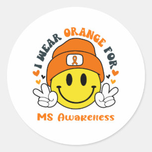 MS Awareness Ribbon Support Gifts Classic Round Sticker