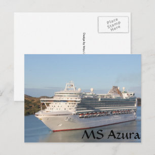 MS Azura Cruise Ship Close-Up on Antigua Postcard