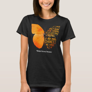 MS Butterfly Orange Ribbon Multiple Sclerosis Awar T-Shirt