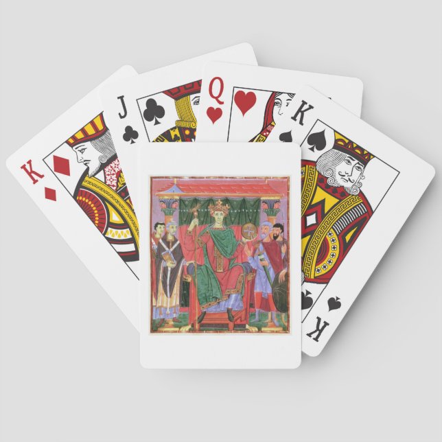 Ms Cim.4453 f.42r Holy Roman Emperor Otto III Enth Playing Cards (Back)