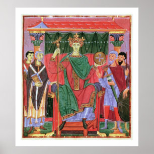 Ms Cim.4453 f.42r Holy Roman Emperor Otto III Enth Poster