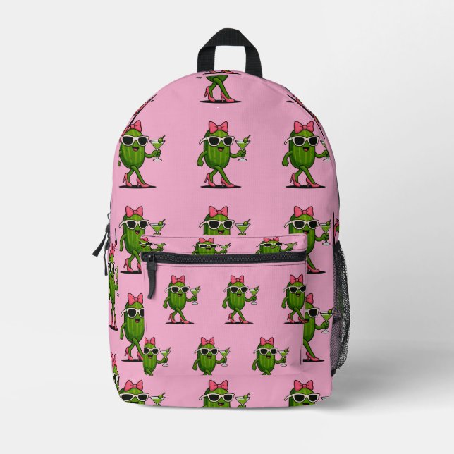 Ms. Cucumber Chic Printed Backpack (Front)