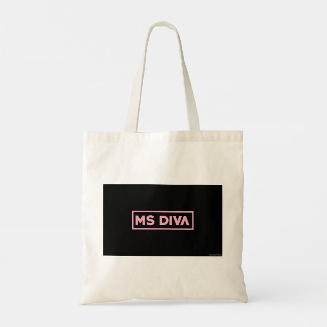 Ms diva tote bag for sale. (Back)
