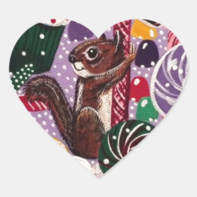 Ms. Elizabeth's Peppermint World Heart Sticker (Front)