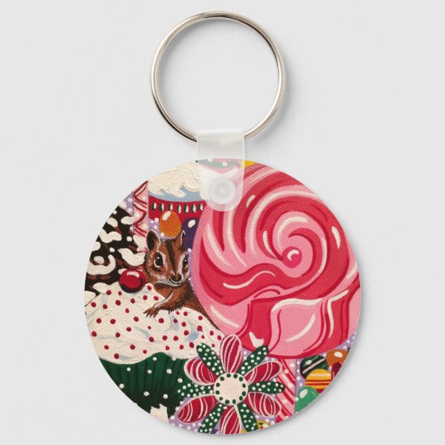 "Ms Elizabeth's Peppermint World" Key Ring (Front)