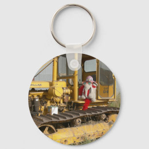 Ms Ella checks out farm equipment Key Ring