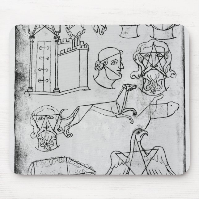 Ms Fr 19093 fol.18v Various drawings Mouse Mat (Front)