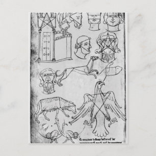 Ms Fr 19093 fol.18v Various drawings Postcard