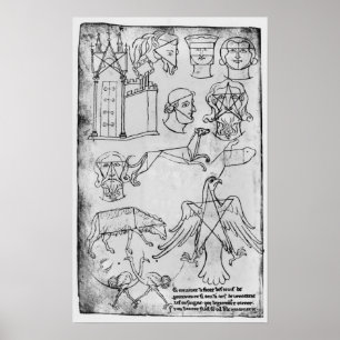 Ms Fr 19093 fol.18v Various drawings Poster